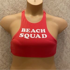 PINK Victoria's Secret Bold Red Bikini Top With Cut Outs